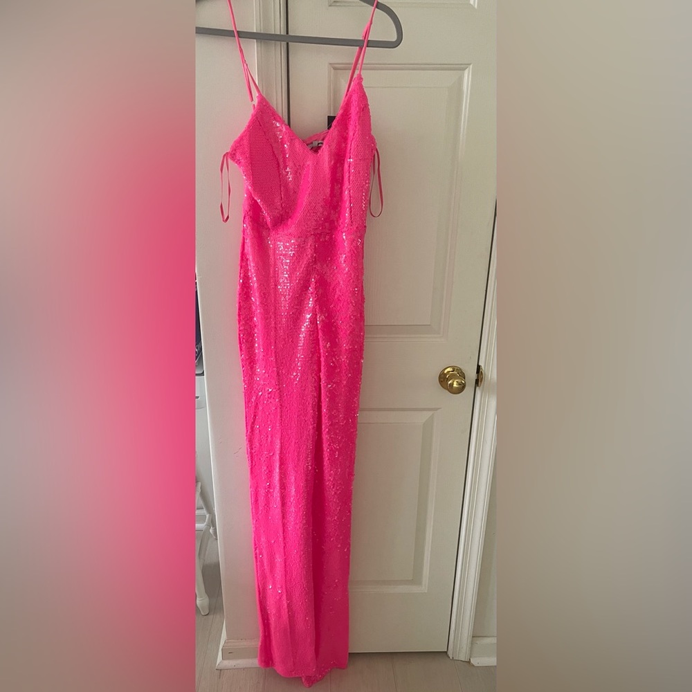 Pink Sequin Jumpsuit